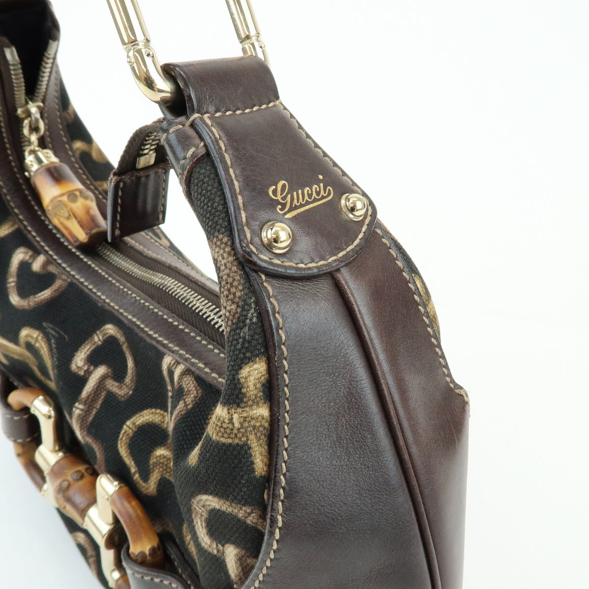 Gucci Horsebit GG Canvas and Leather, Brown, Canvas, Tote Bag