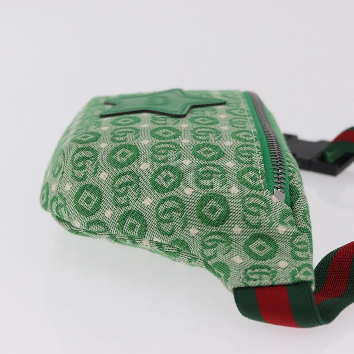 Gucci Children's Belt GG Canvas, Green, Canvas, Handbag