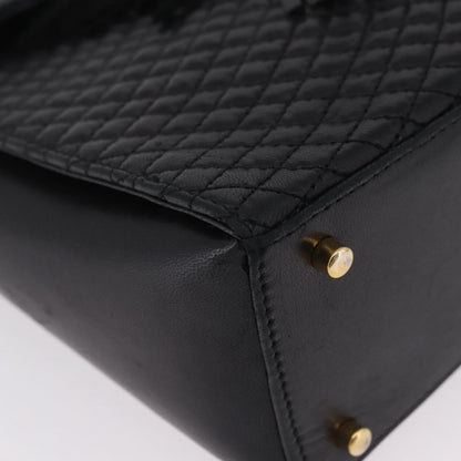 Bally Vintage Chain Quilted Leather, Black, Leather, Shoulder Bag