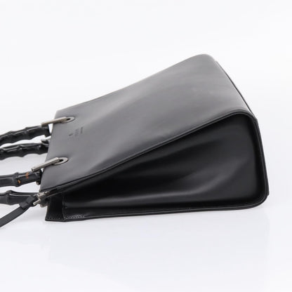 Gucci Bamboo Top Handle Leather, Black, Leather, Handbag