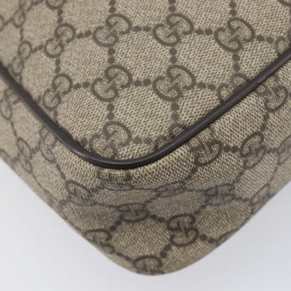 Gucci Front Zip Messenger GG Coated Canvas, Beige, Canvas, Crossbody Bag