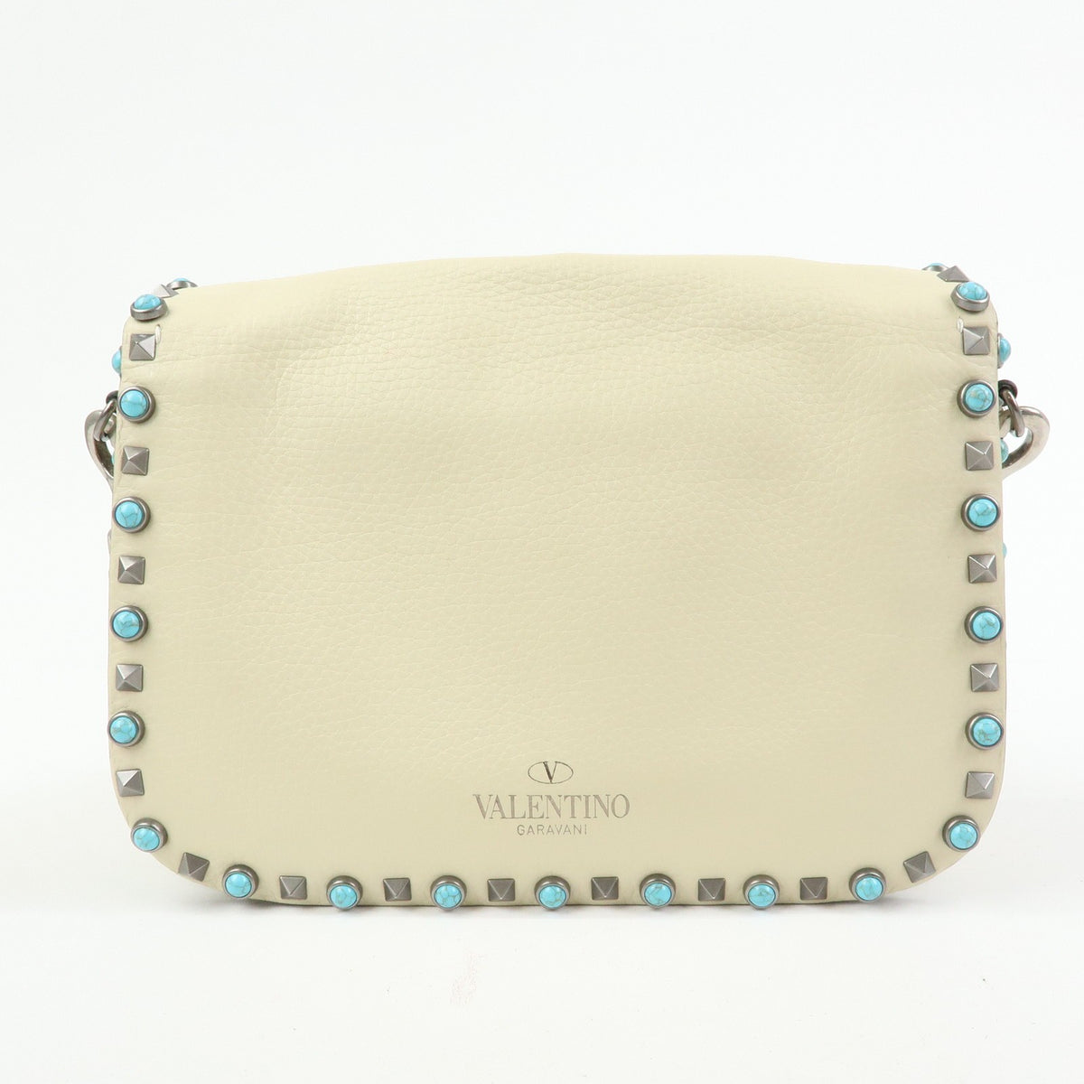 Valentino Garavani Rolling Rockstud Leather with Cabochons, Multicolour, Leather, Crossbody Bag