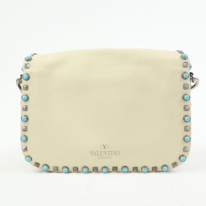 Valentino Garavani Rolling Rockstud Leather with Cabochons, Multicolour, Leather, Crossbody Bag