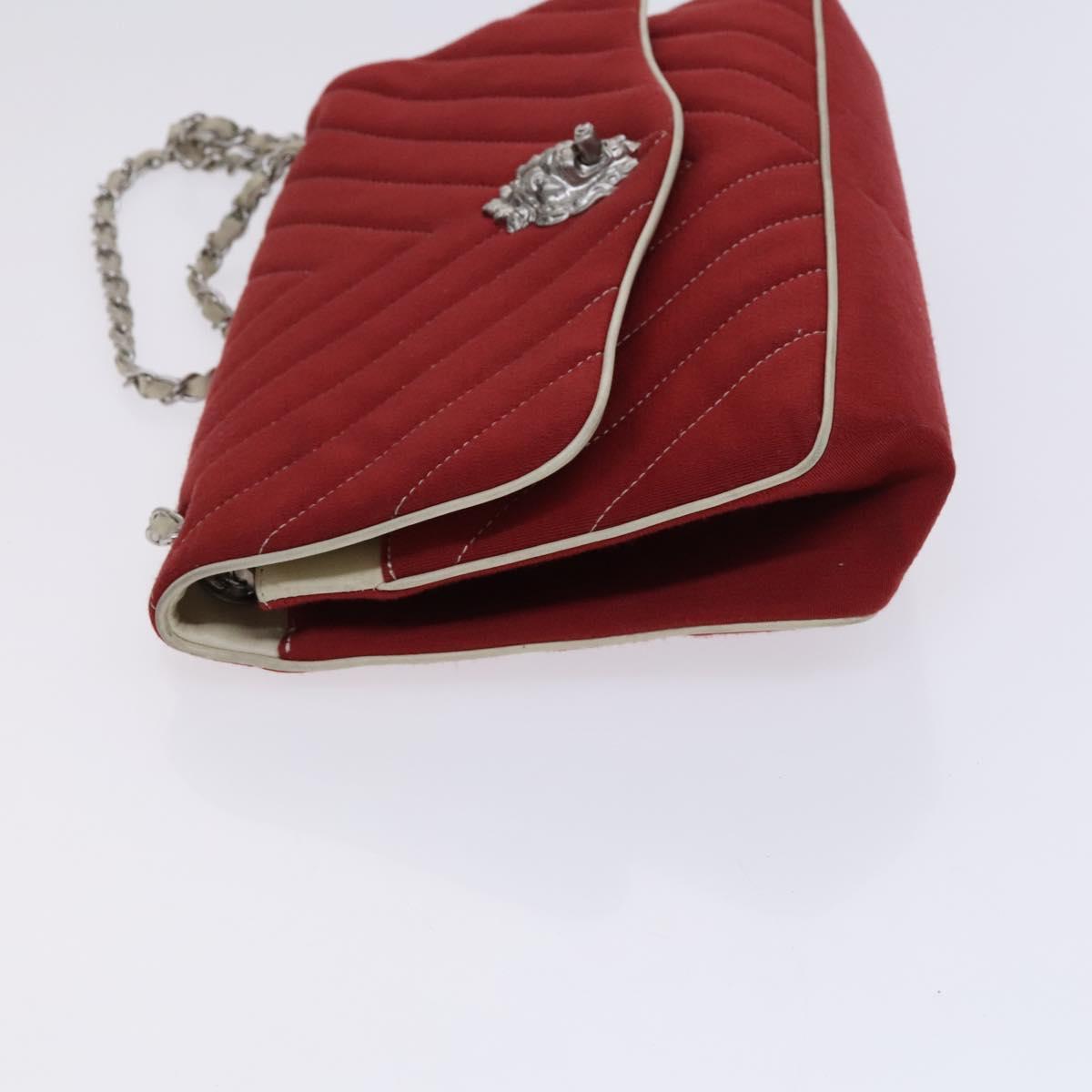 Chanel Chevron Quilted Leo Lion Single Flap Bag Jersey and leather, RED, CANVAS, Handbag