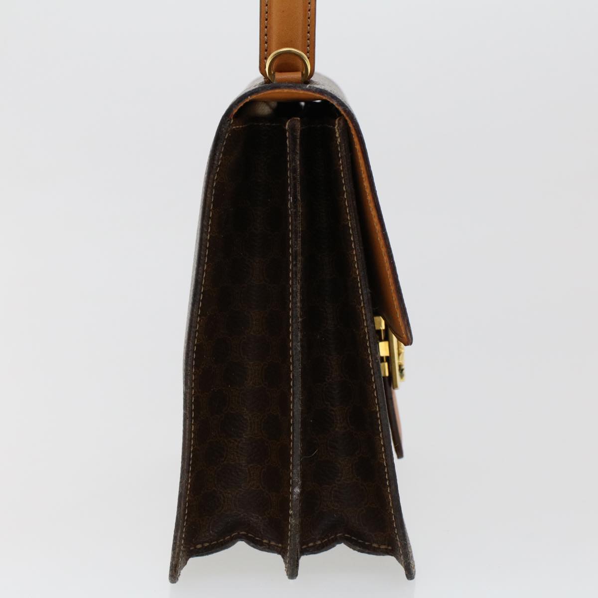 Celine C Macadam Handbag PVC Leather, BROWN, PVC, Handbag