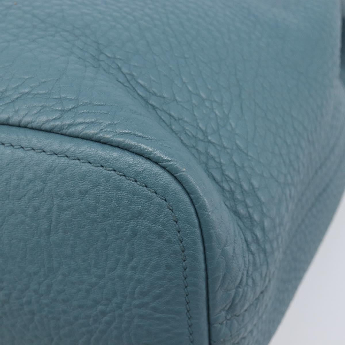 Prada Rolled Hobo Vitello Daino, Blue, Leather, Shoulder Bag