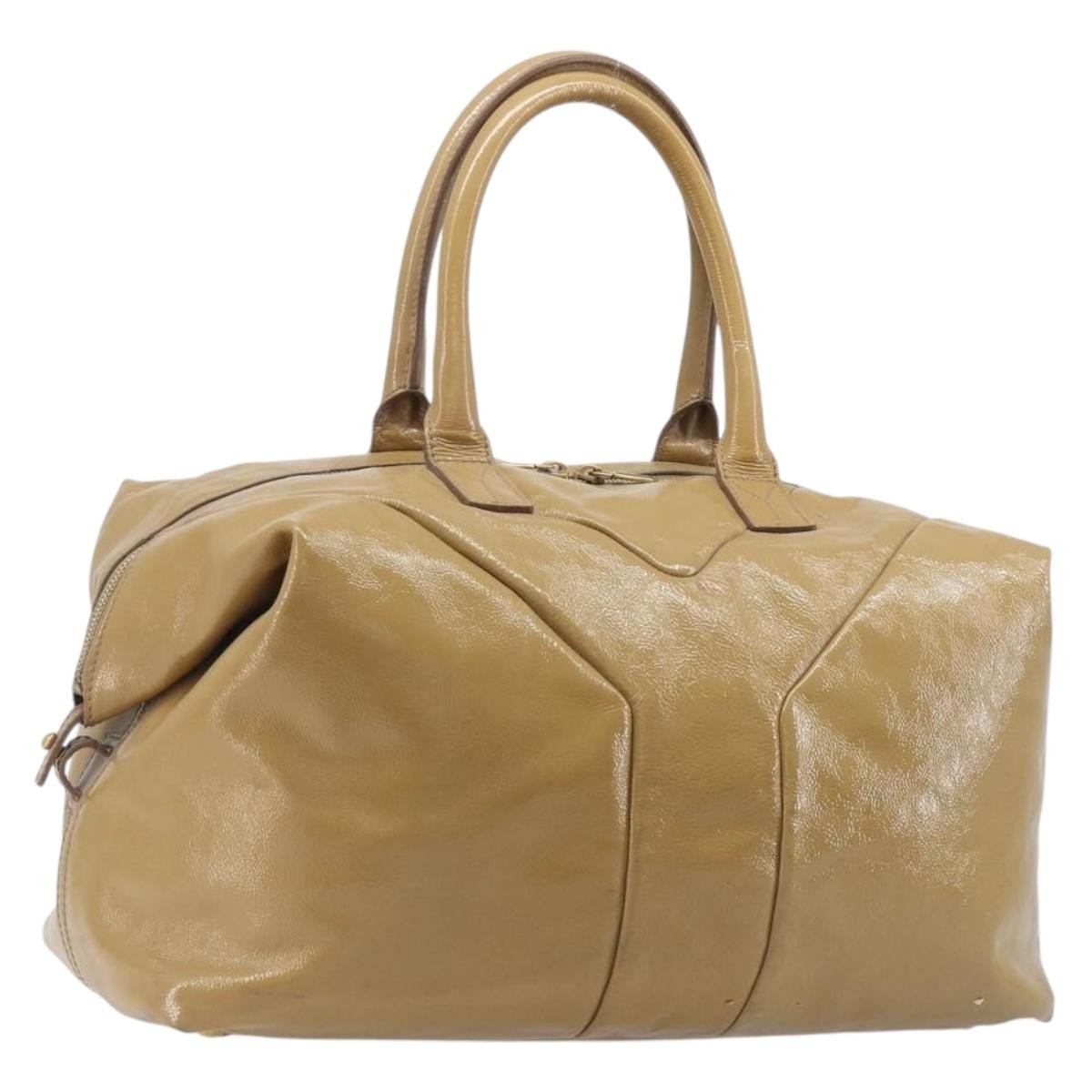 Saint Laurent Easy Y Satchel Patent, Beige, Patent Leather, Handbag