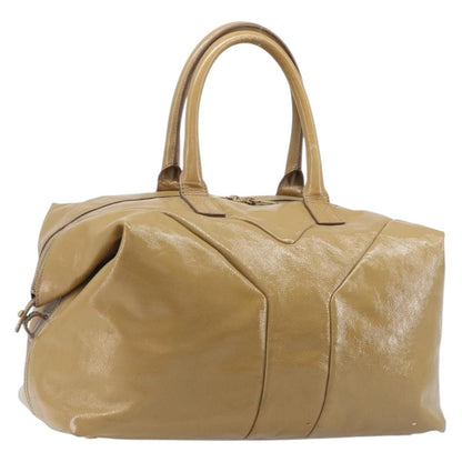Saint Laurent Easy Y Satchel Patent, Beige, Patent Leather, Handbag