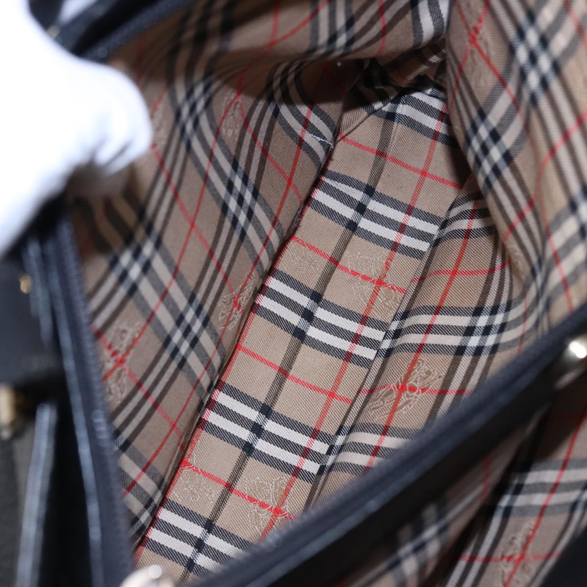 Burberry, Black, Leather, handbag