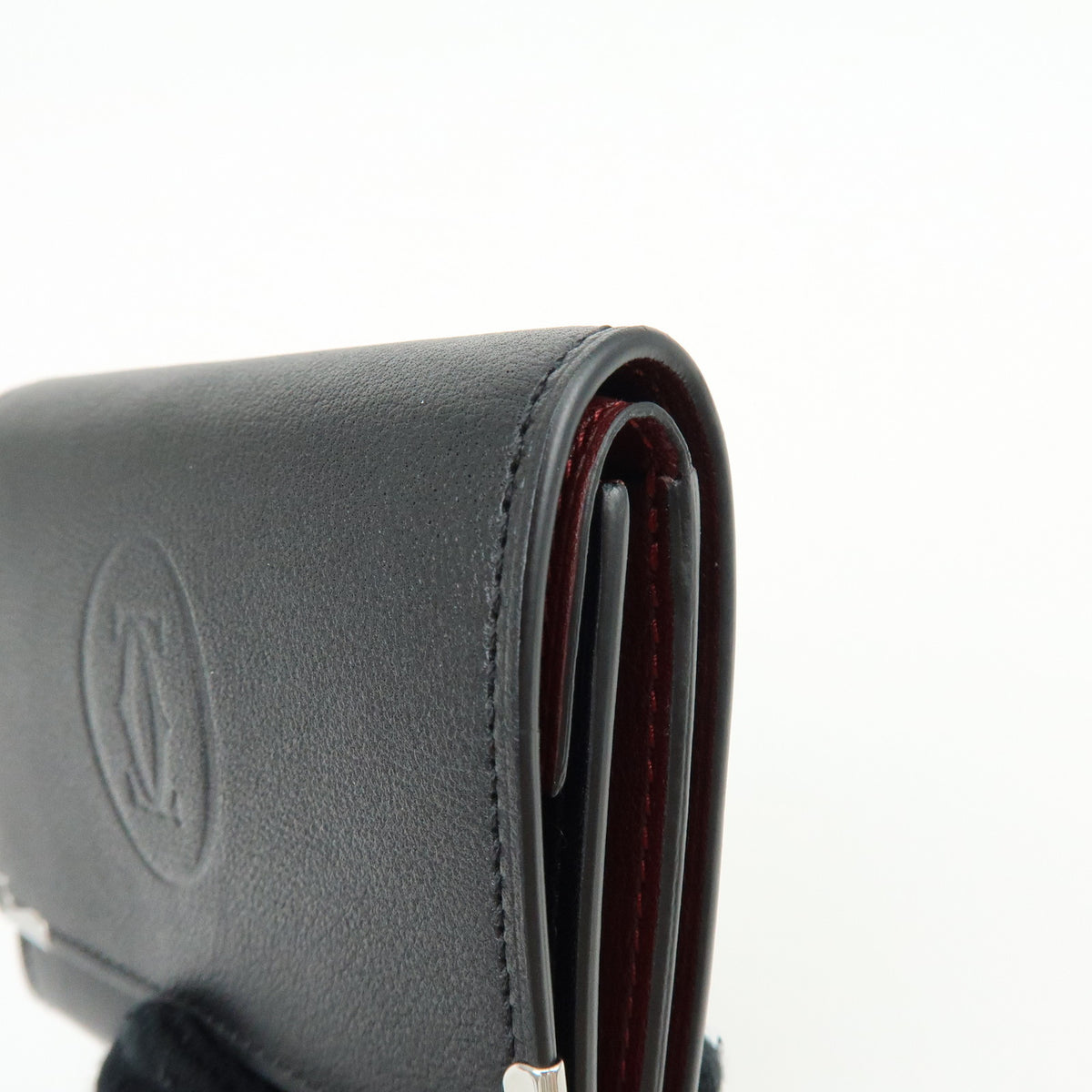 Cartier Coin Purse Must de Cartier Leather, Black, Leather, Wallet