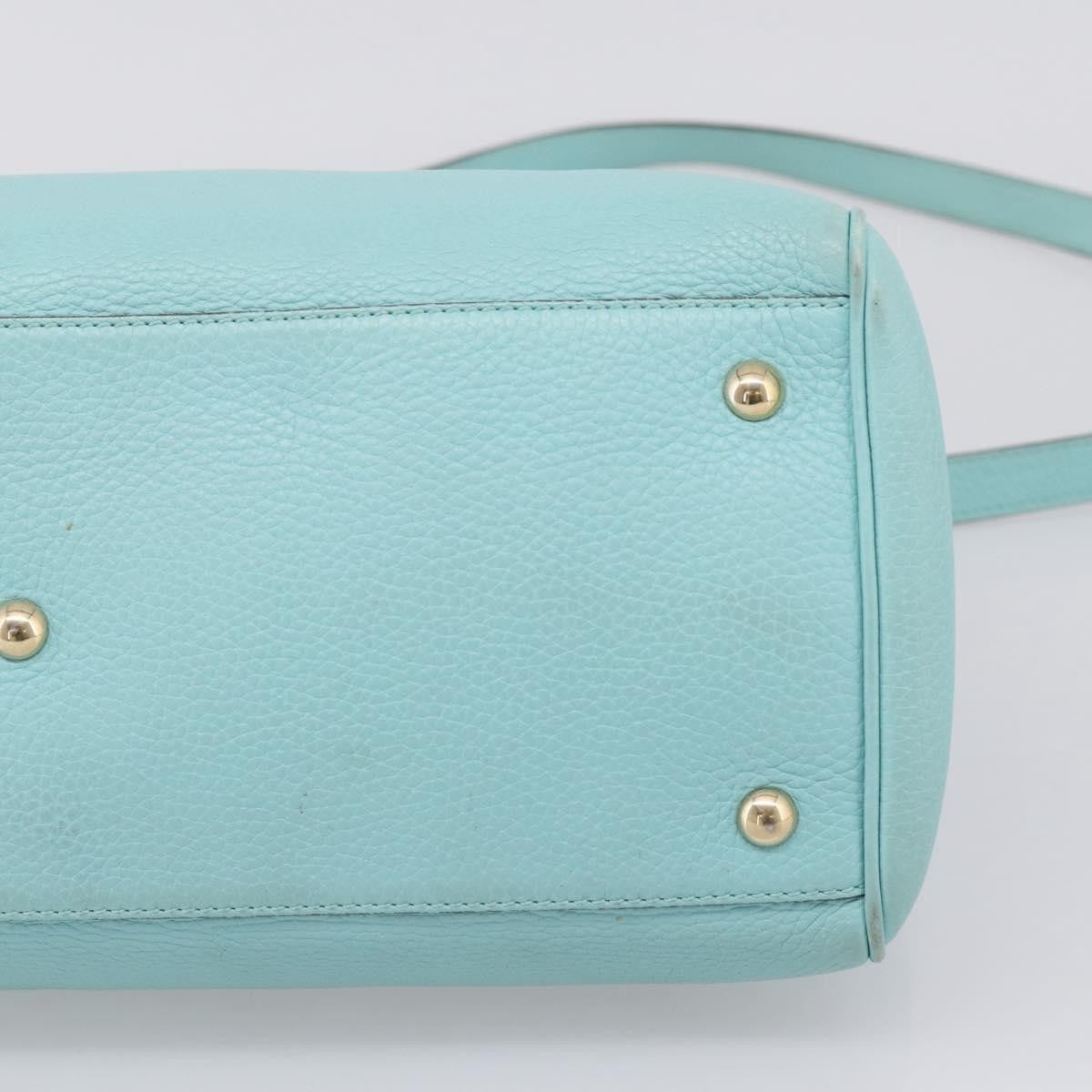 Gucci Bamboo Shopper Leather, Blue, Leather, Tote Bag