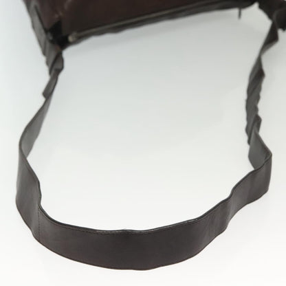 Bottega Veneta Intrecciato Shoulder Leather, Brown, Leather, Shoulder Bag