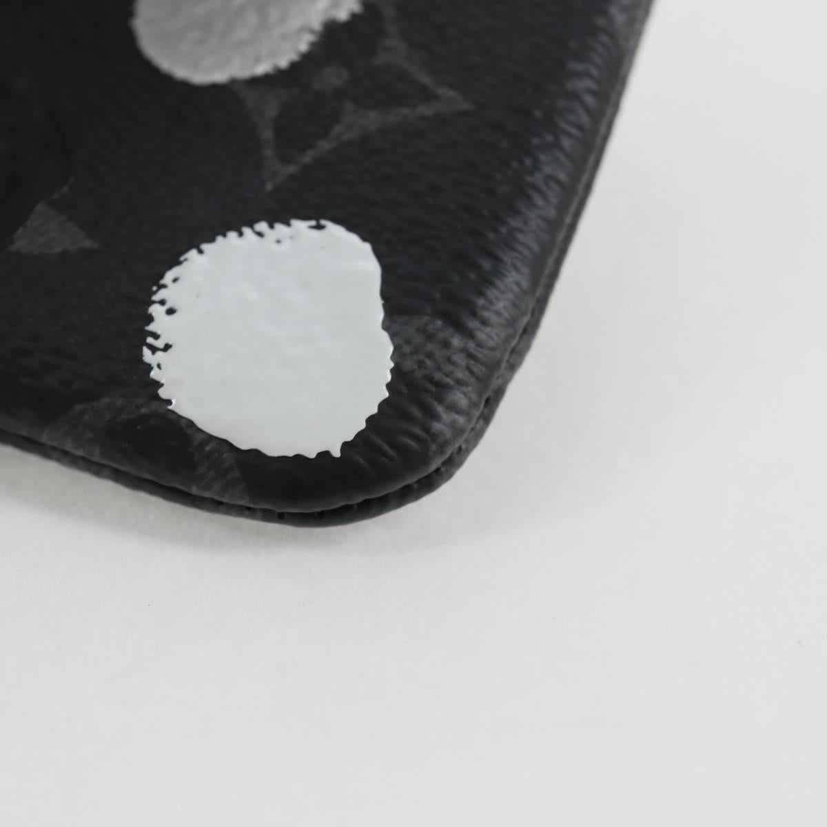 Louis Vuitton Pochette Clés, Black, Canvas, wallet