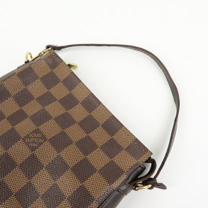 Louis Vuitton Trousse Make Up Damier, Brown, Canvas, Clutch