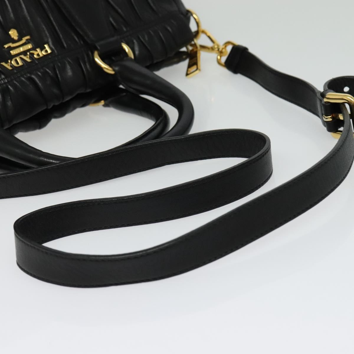 Prada Gaufre, Black, Leather, handbag