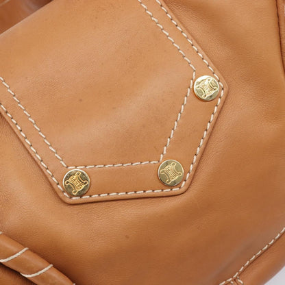 Celine Shoulder Leather, Brown, Leather, Shoulder Bag