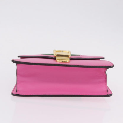 Gucci Sylvie Chain Leather, Pink, Leather, Shoulder Bag