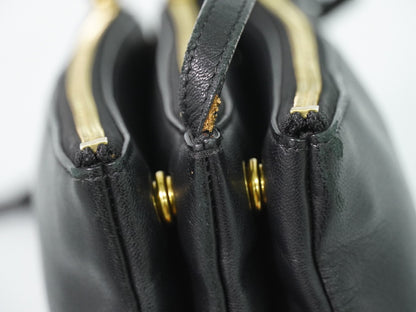 Celine Trio Leather, Black, Leather, Crossbody Bag