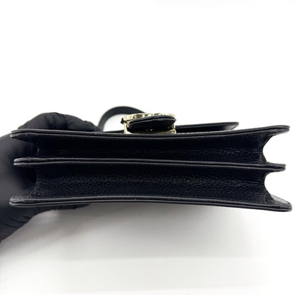 Gucci Interlocking Leather, Black, Leather, Shoulder Bag