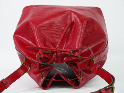 Louis Vuitton Petit Noe Epi Leather, Red, Leather, Handbag