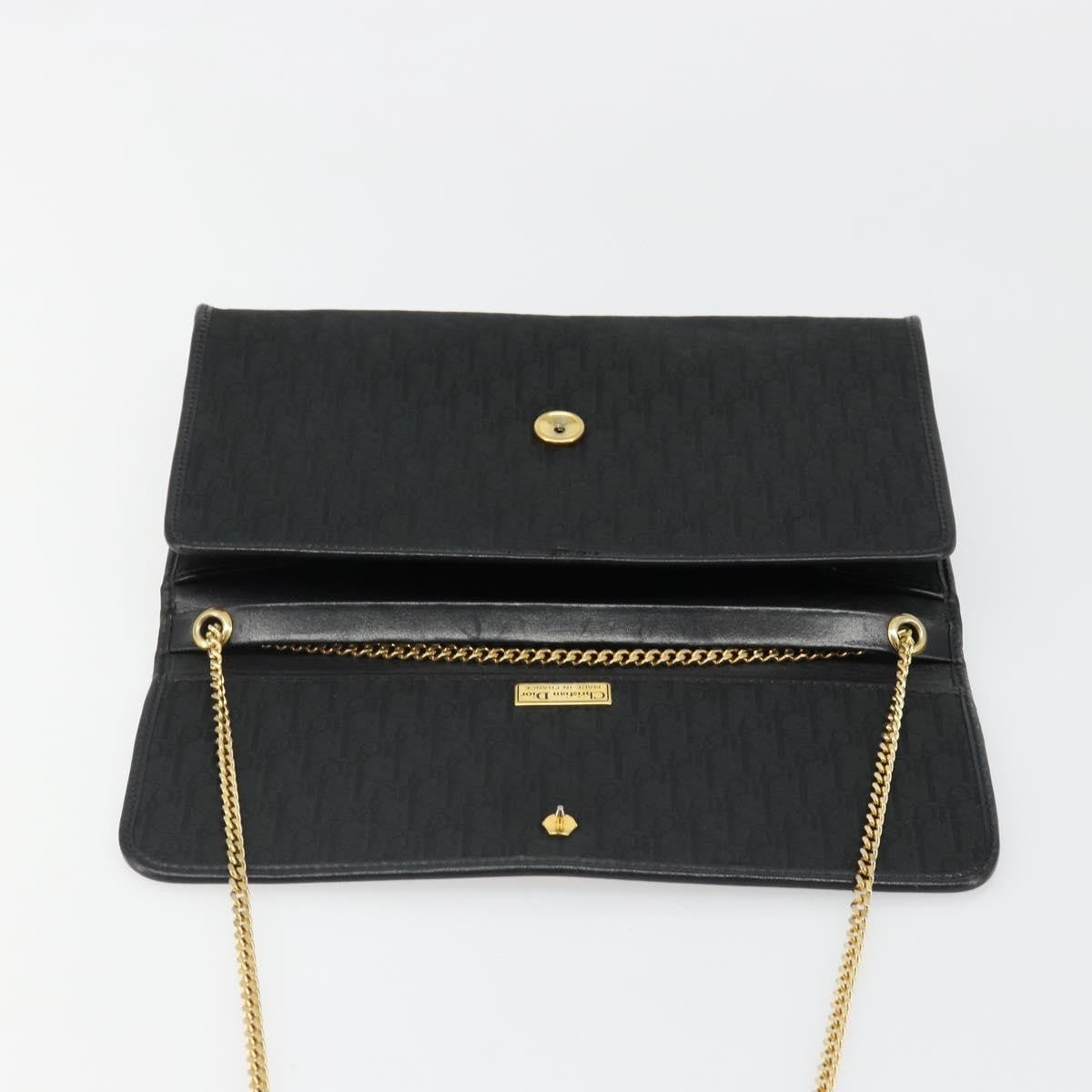 Christian Dior Vintage Trotteur Chain Canvas, Black, Canvas, Shoulder Bag