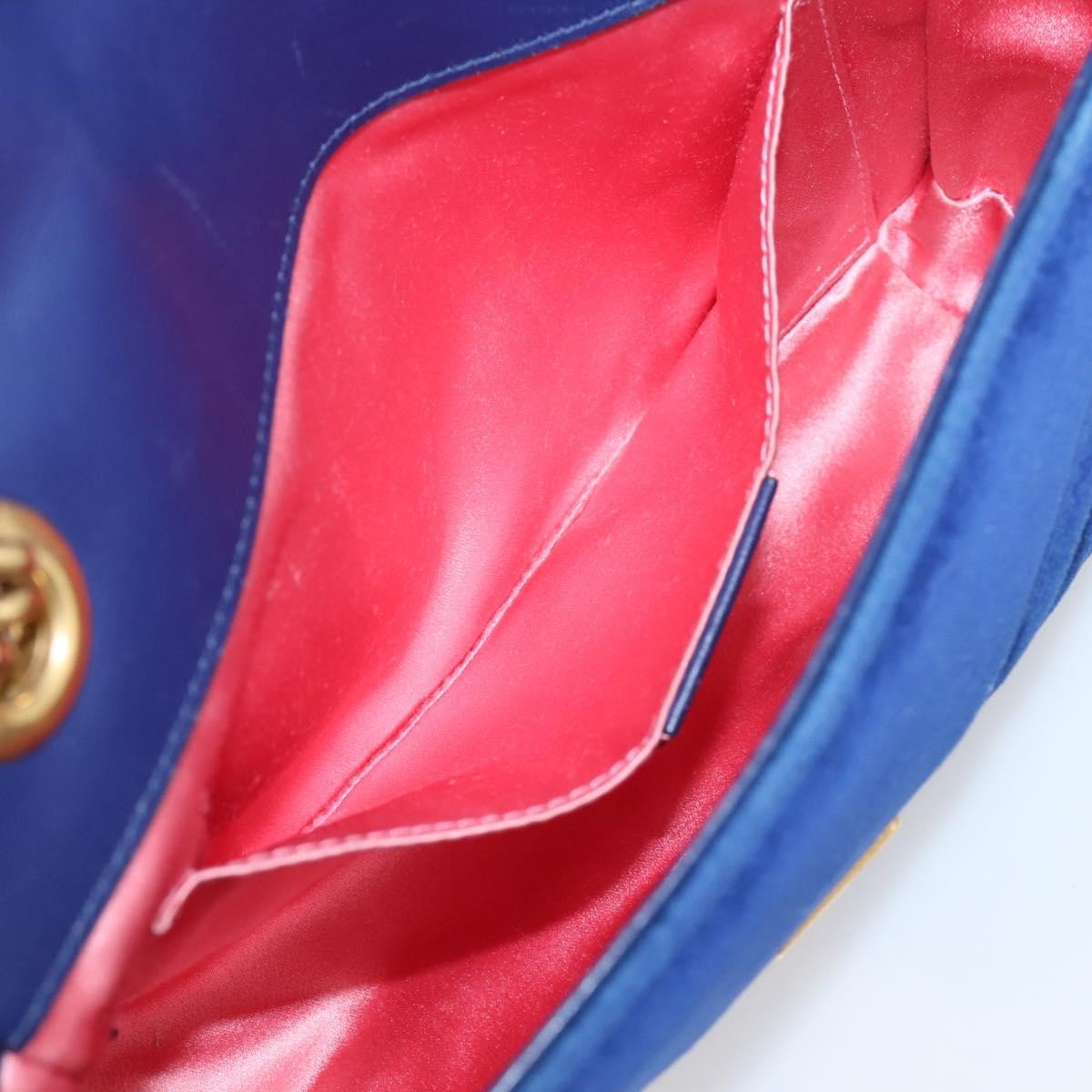 Gucci GG Marmont Matelassé Velvet, Blue, Velvet, Shoulder Bag