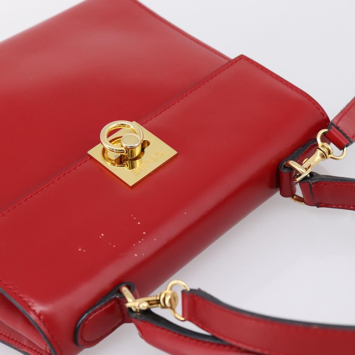 Celine Handbag Leather, Red, Leather, Handbag