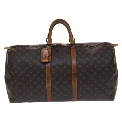 Louis Vuitton Keepall 55, Brown, Canvas, travel