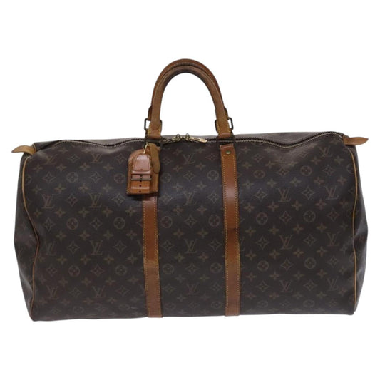 Louis Vuitton Keepall 55, Brown, Canvas, travel
