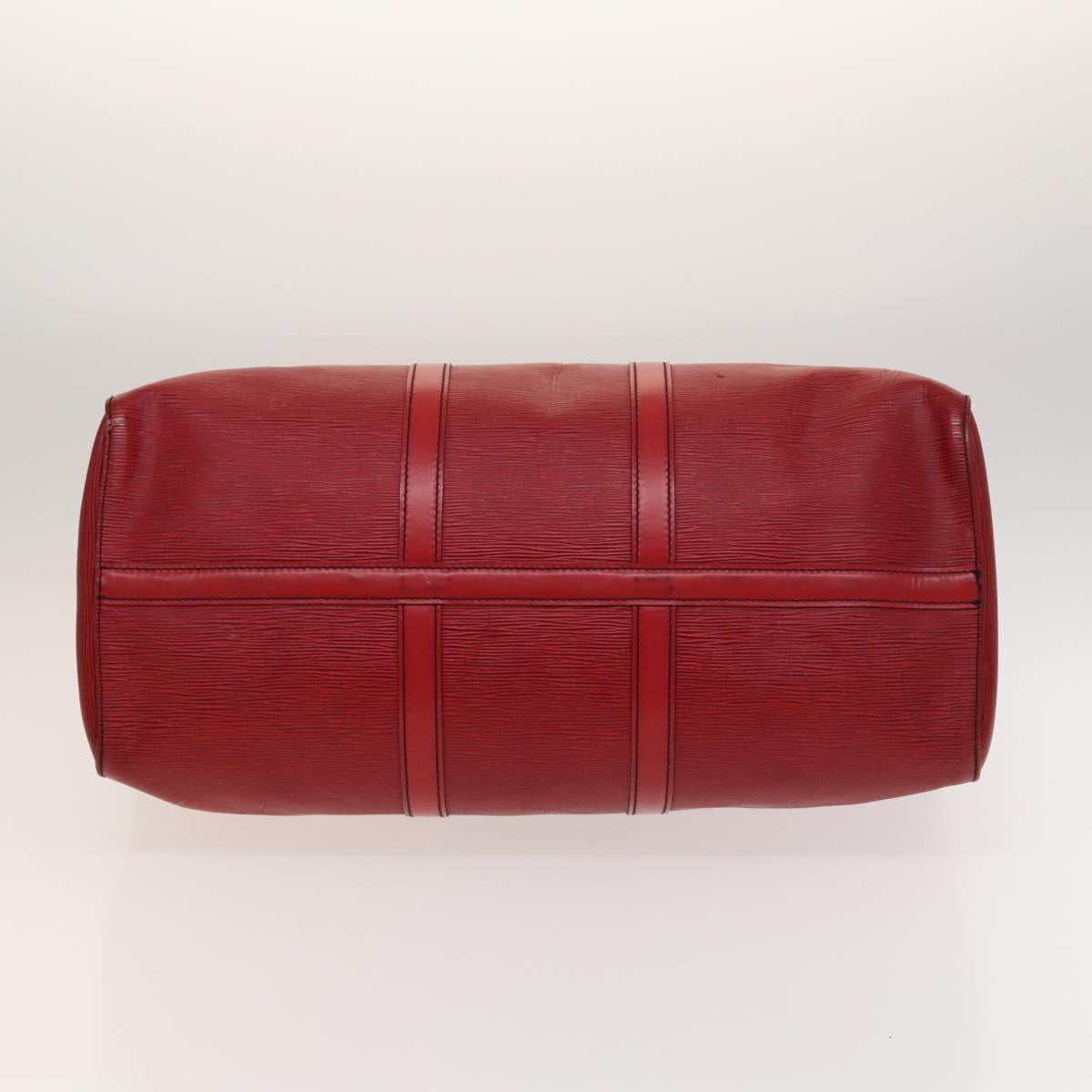 Louis Vuitton Keepall 50, Red, Leather, travel