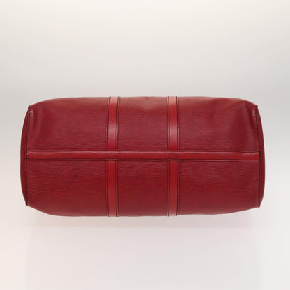 Louis Vuitton Keepall 50, Red, Leather, travel