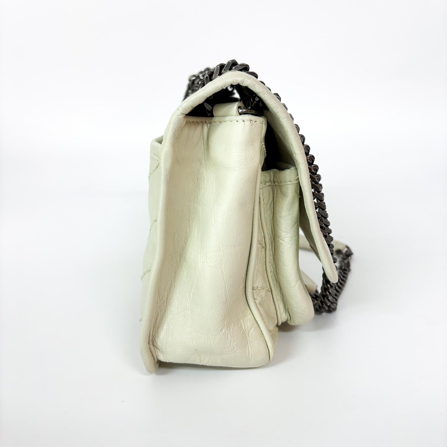Saint Laurent Niki Flap Shoulder Bag Leather, White, Leather, Shoulder Bag