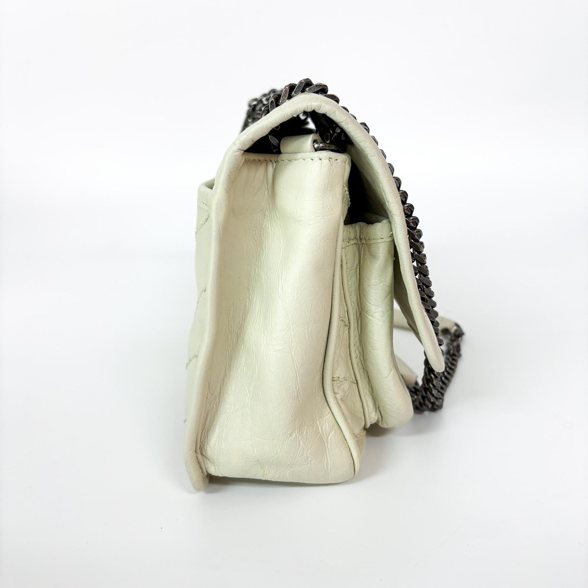 Saint Laurent Niki Flap Shoulder Bag Leather, White, Leather, Shoulder Bag
