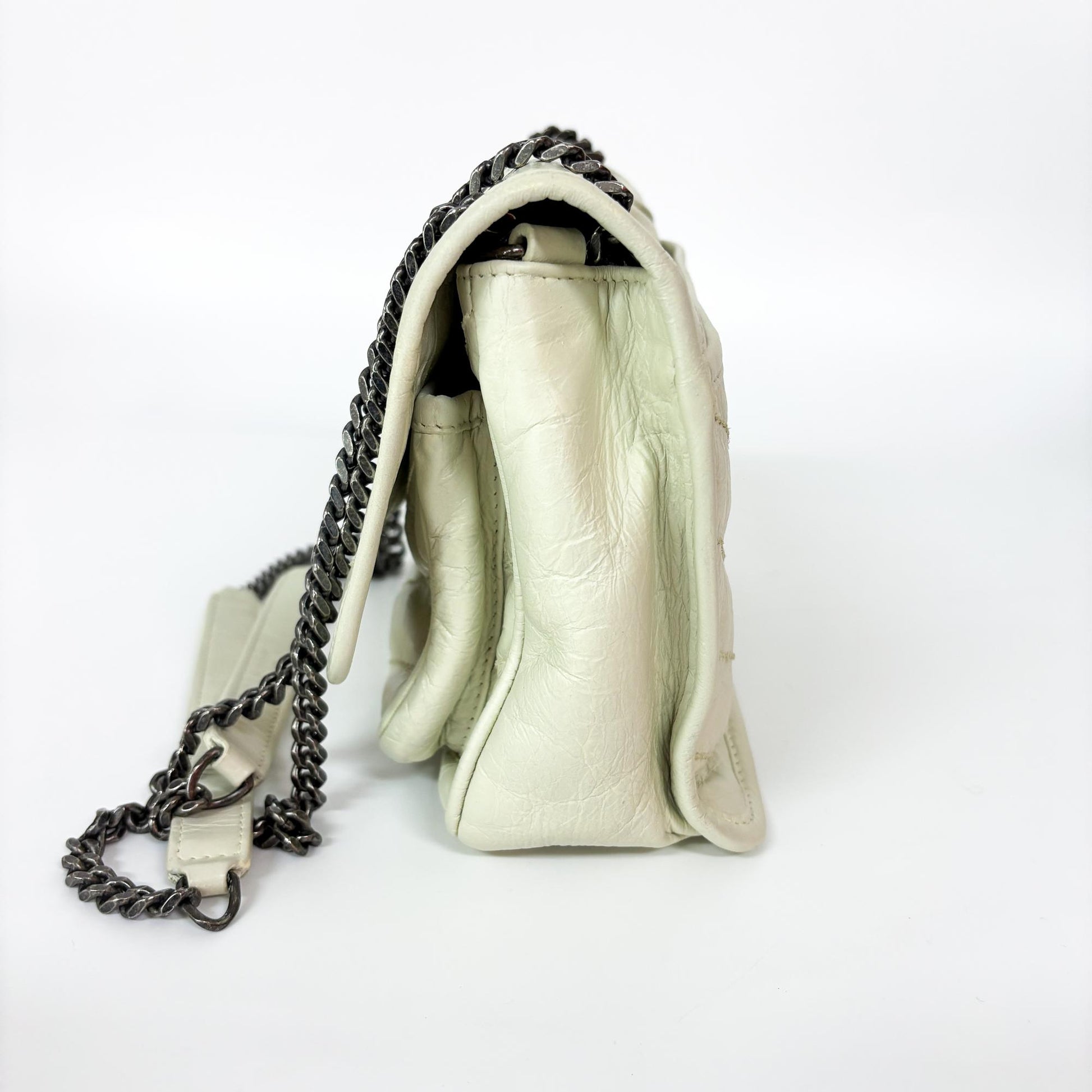 Saint Laurent Niki Flap Shoulder Bag Leather, White, Leather, Shoulder Bag
