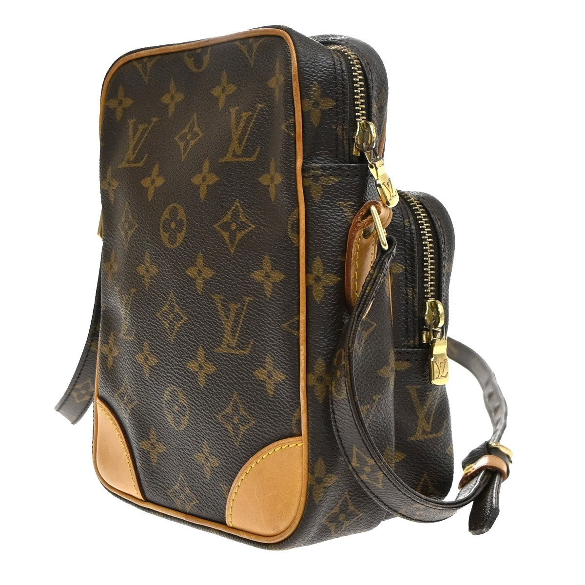 Louis Vuitton Amazone Leather, Brown, Canvas, Shoulder Bag