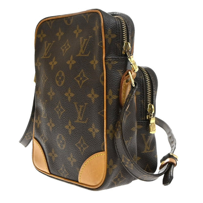 Louis Vuitton Amazone Leather, Brown, Canvas, Shoulder Bag
