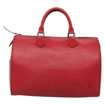 Louis Vuitton Speedy 30, Red, Leather, handbag
