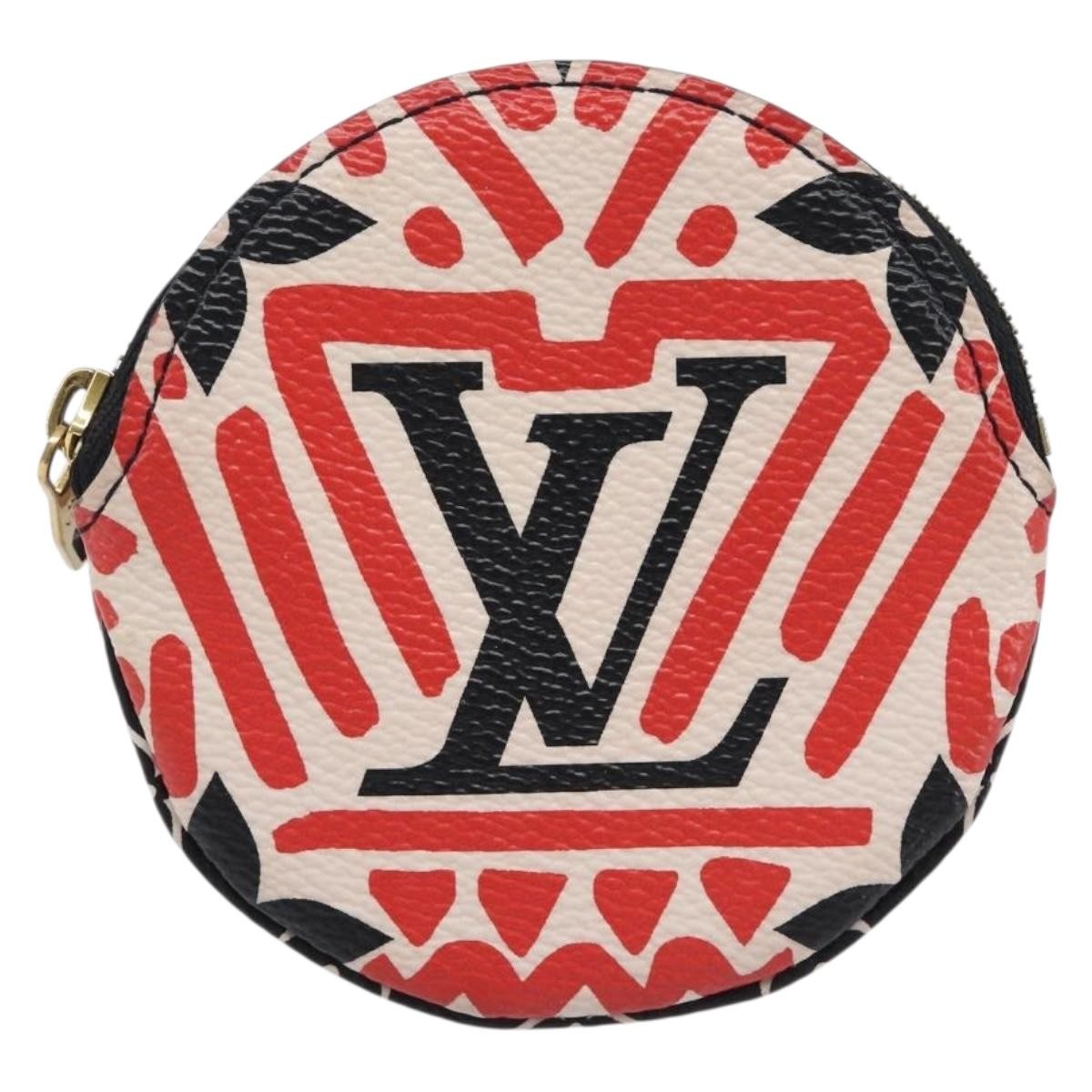 Louis Vuitton Round Coin Purse Limited Edition Crafty Monogram Giant, Red, Canvas, Clutch