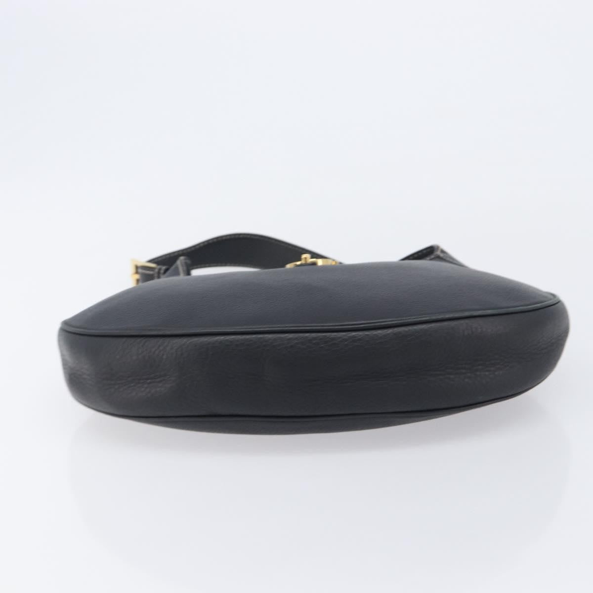 Salvatore Ferragamo Gancini Leather, Black, Leather, Crossbody Bag
