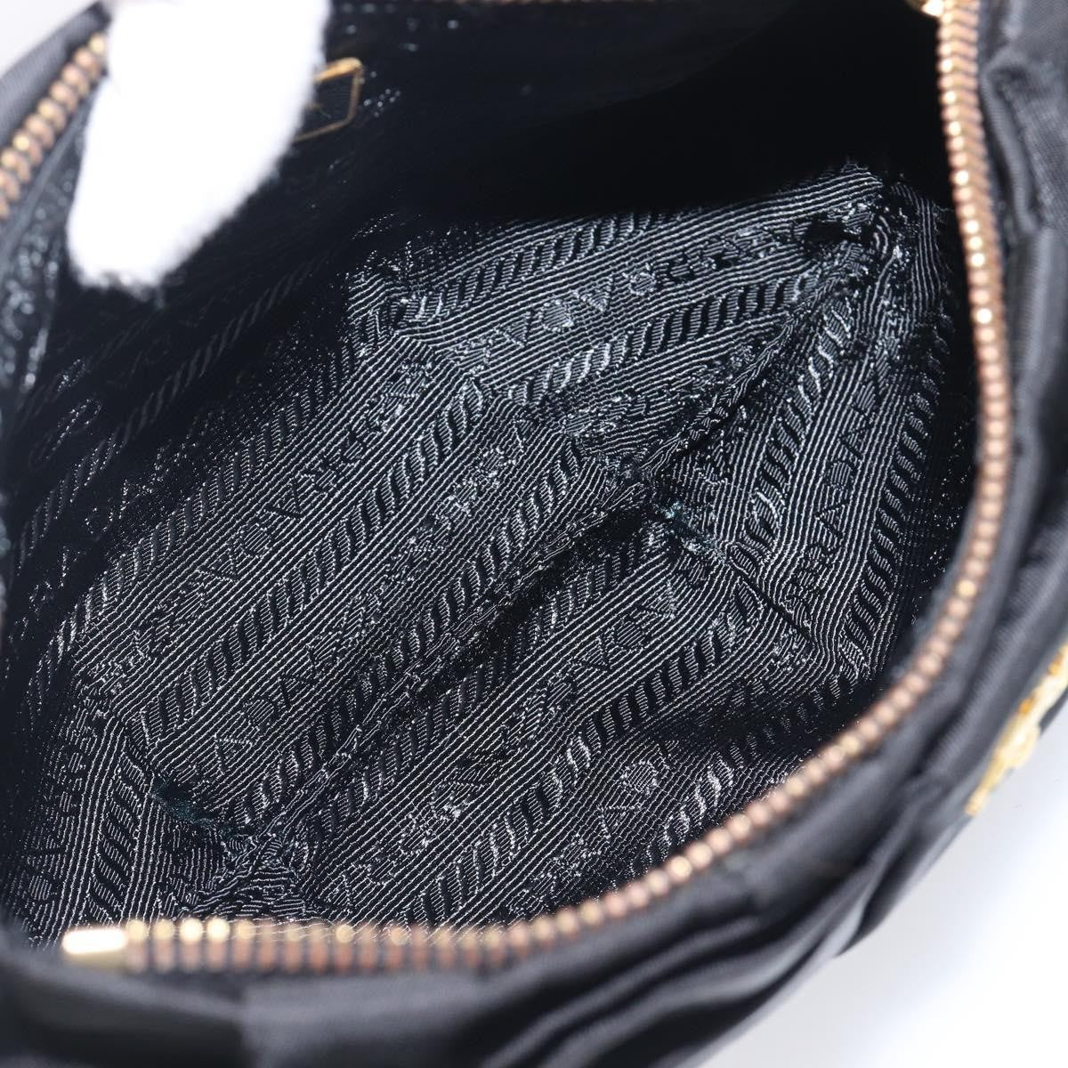Prada Bow Wristlet Tessuto, Black, Nylon, Clutch