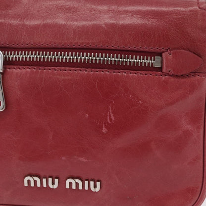 Miu Miu Madras Shoulder Leather, Pink, Leather, Crossbody Bag