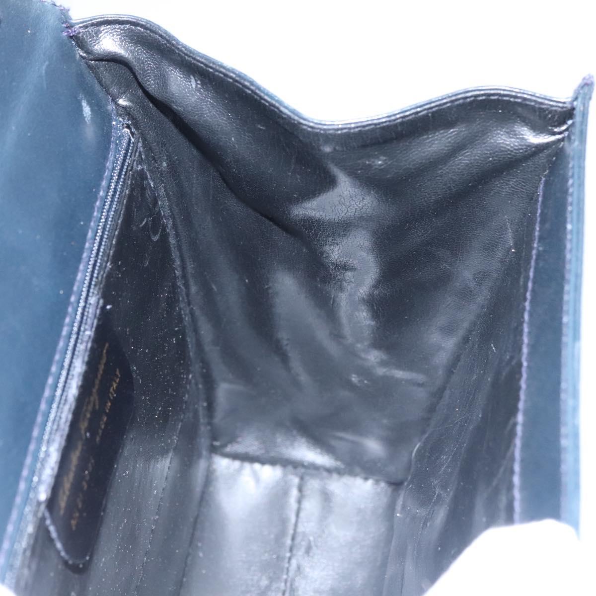 Salvatore Ferragamo Gancini, Black, Leather, handbag