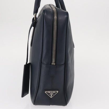 Prada Convertible Zip Around Saffiano Leather, Navy, Leather, Briefcase