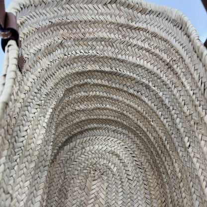 Loewe Elephant Basket Raffia, Brown, Leather, Tote Bag