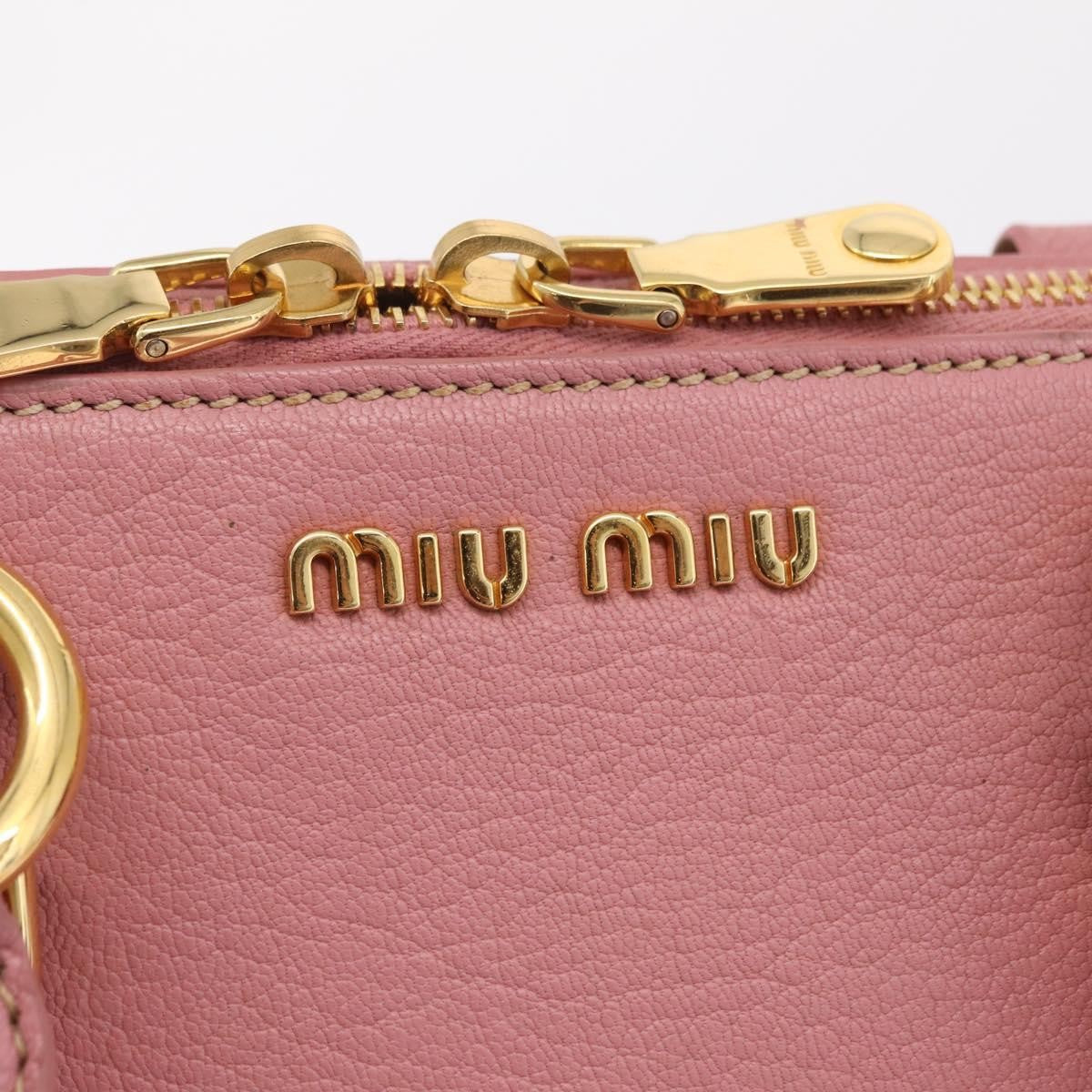 Miu Miu Madras Bowler Leather, Pink, Leather, Handbag