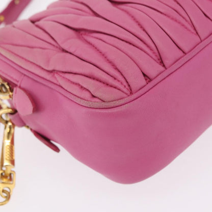 Miu Miu Tech Matelasse Leather, Pink, Leather, Crossbody Bag