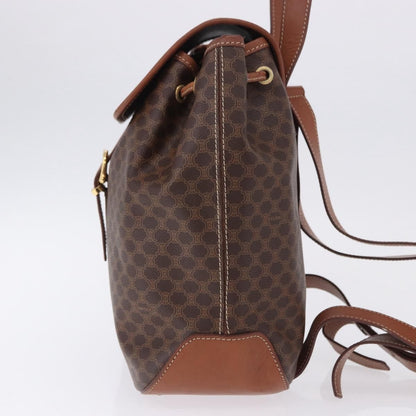 Celine Vintage Macadam Canvas, Brown, Canvas, Backpack