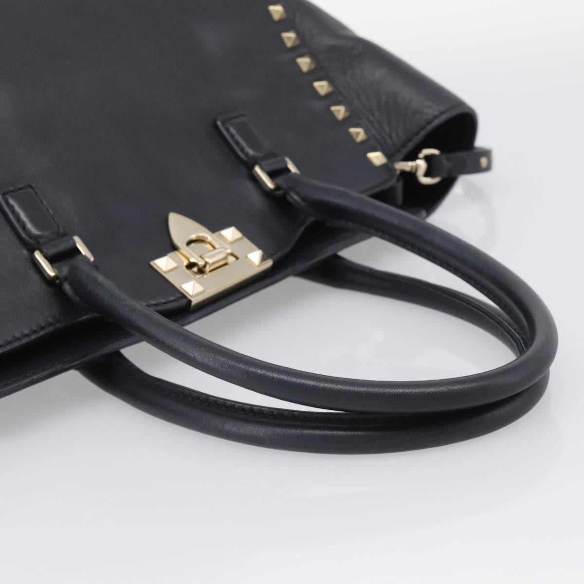 Valentino Garavani Rockstud Soft Leather, Black, Leather, Tote Bag