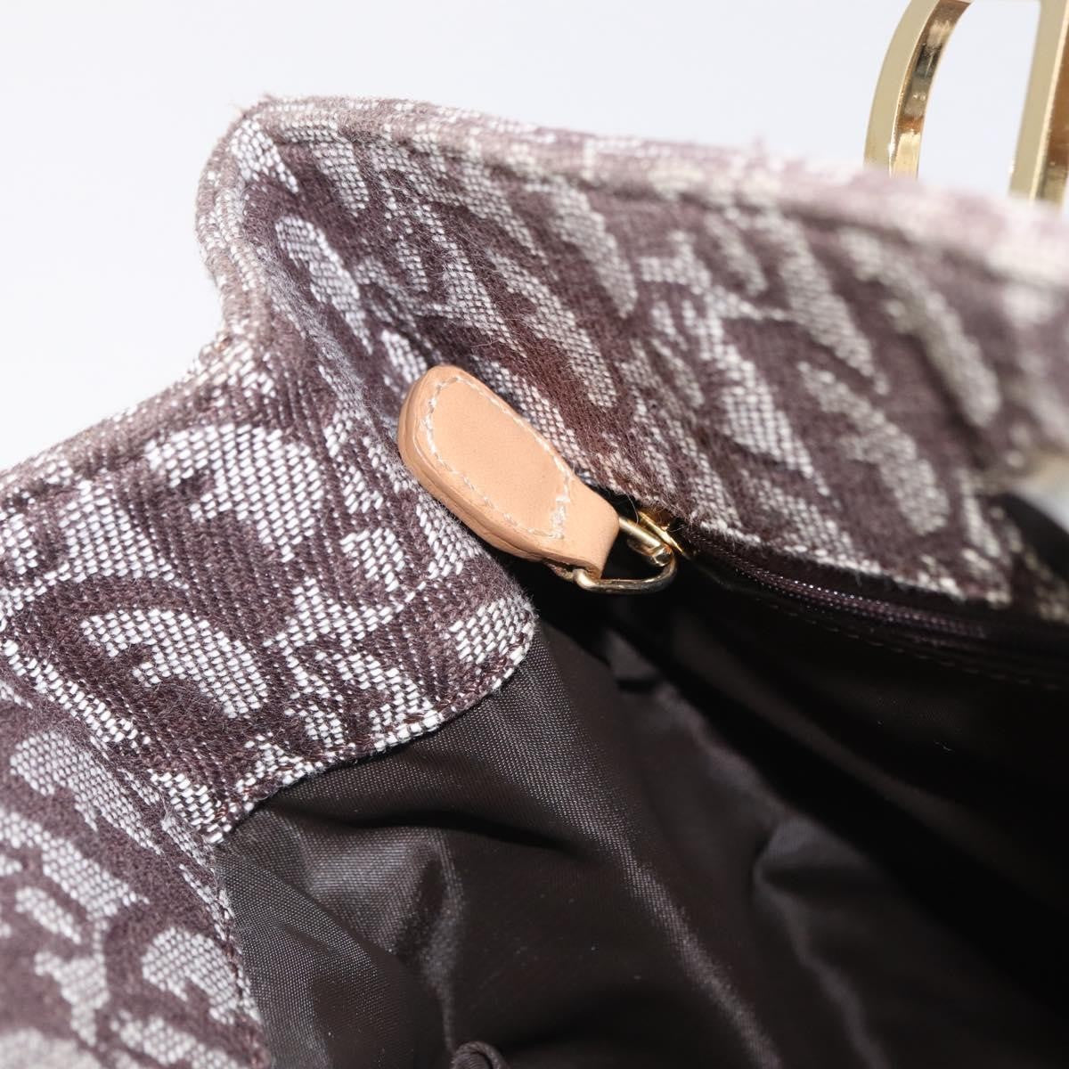 Christian Dior Vintage Open Diorissimo Canvas, Brown, Canvas, Tote Bag