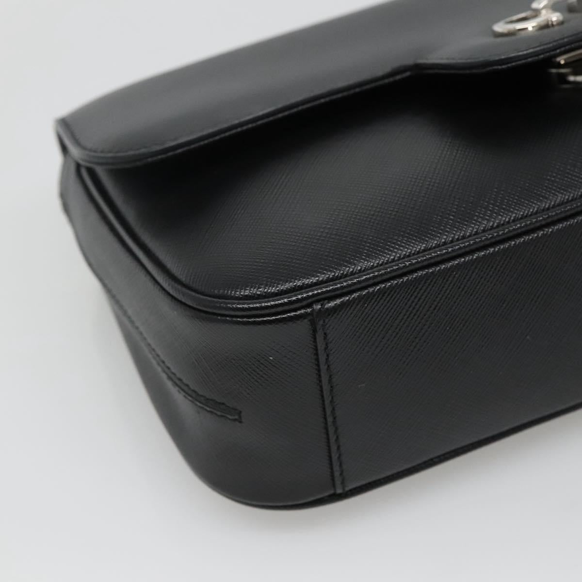 Salvatore Ferragamo Gancini, Black, Leather, shoulder